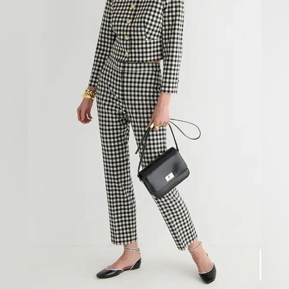 J. Crew Pants - NWT J Crew Kate straight-leg pant in gingham Italian wool blend